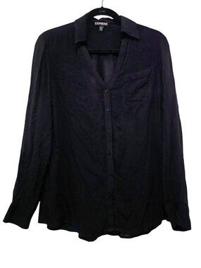Express Black Button-Up Shirt – Size M